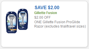 Are there coupons for Gillette Fusion blades?