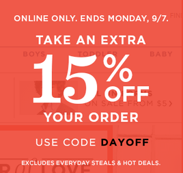 Old Navy - 15percent off 9-4-15