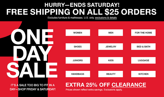 Macy&#39;s One-Day Sale - FREE Shipping on orders $25 or more – Queen Bee Coupons