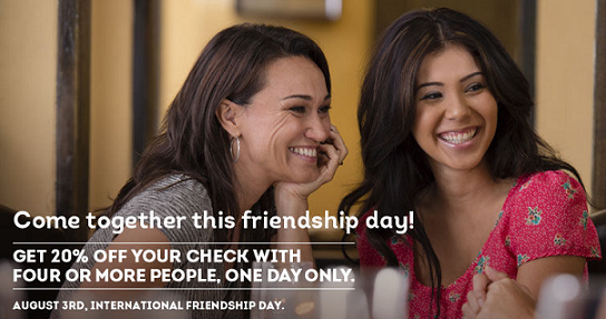 Olive Garden 20 Off For International Friendship Day Today Only