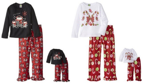 girl and doll matching christmas pajamas