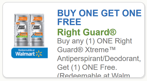 Right Guard Coupon B1G1 FREE Right Guard Xtreme Deodorant