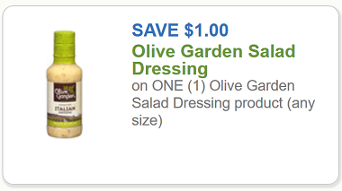 Olive Garden Coupon 1 Off One Olive Garden Salad Dressing