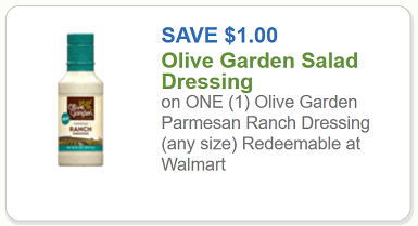 Olive Garden Coupon 1 Off One Olive Garden Parmesan Ranch Dressing